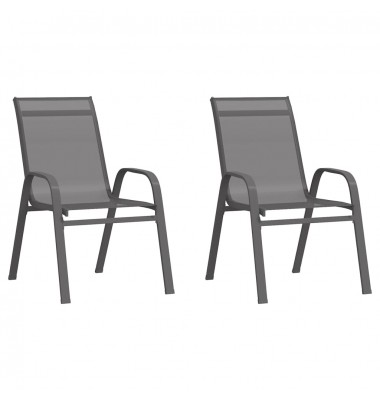  Sudedamos sodo kėdės, 2vnt., pilkos, tekstileno audinys - Lauko kėdės - 1