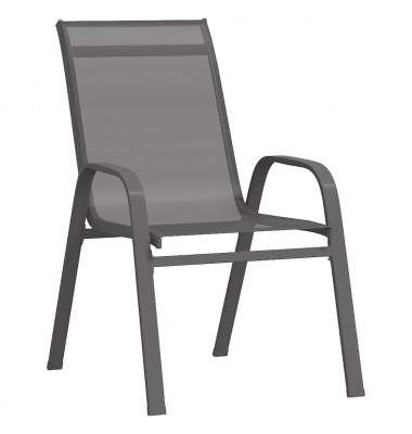  Sudedamos sodo kėdės, 2vnt., pilkos, tekstileno audinys - Lauko kėdės - 2
