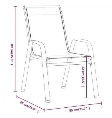  Sudedamos sodo kėdės, 2vnt., pilkos, tekstileno audinys - Lauko kėdės - 5