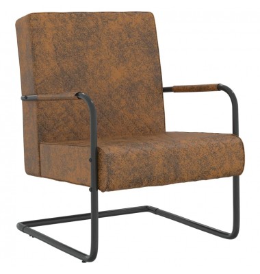 Krėslas, rudos spalvos, audinys - Foteliai, krėslai - 1