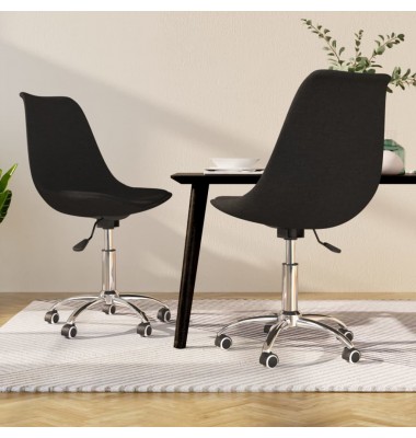  Pasukamos valgomojo kėdės, 2vnt., juodos spalvos, audinys - Valgomojo Kėdės - 1