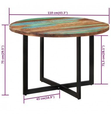  Valgomojo stalas, 110x75cm, perdirbtos medienos masyvas - Stalai - 7