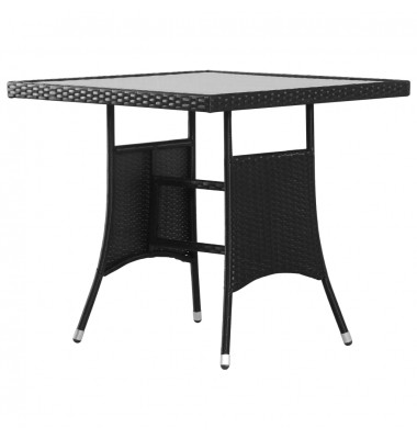  Sodo stalas, juodas, 80x80x74cm, poliratanas - Lauko stalai, staliukai - 1