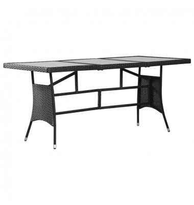  Sodo stalas, juodas, 170x80x74cm, poliratanas - Lauko stalai, staliukai - 1