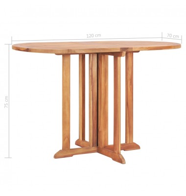  Sulankstomas sodo stalas, 120x70x75cm, tikmedžio masyvas - Lauko stalai, staliukai - 7