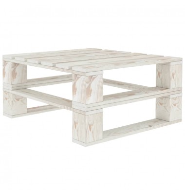  Sodo stalas iš palečių, baltos spalvos, mediena