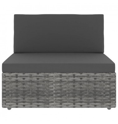  Modulinė dvivietė sofa, pilkos spalvos, poliratanas - Moduliniai lauko baldai - 4