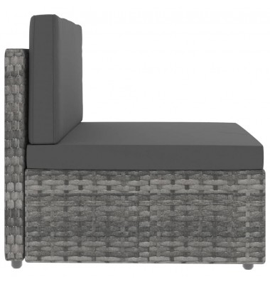  Modulinė dvivietė sofa, pilkos spalvos, poliratanas - Moduliniai lauko baldai - 5