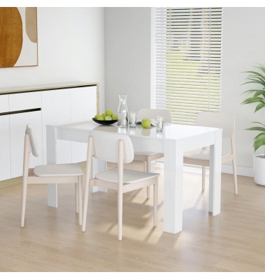  Valgomojo stalas, baltas, 140x74,5x76cm, MDP, ypač blizgus - Stalai - 1