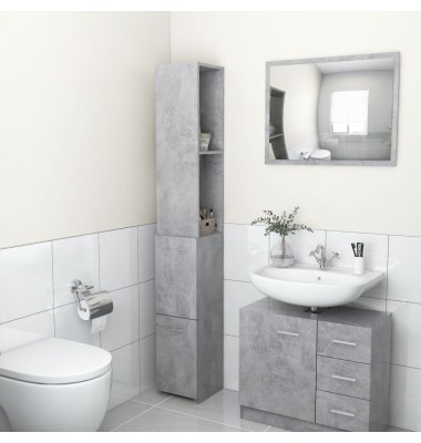Vonios kambario spintelė, betono pilka, 25x25x170cm, MDP - Vonios spintelės, veidrodžiai - 1