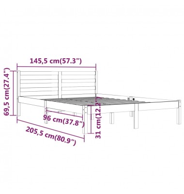  Lovos rėmas, 140x200 cm, pušies medienos masyvas - Lovos - 8