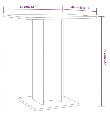  Bistro stalas, dūminio ąžuolo, 60x60x75cm, apdirbta mediena - Stalai - 6
