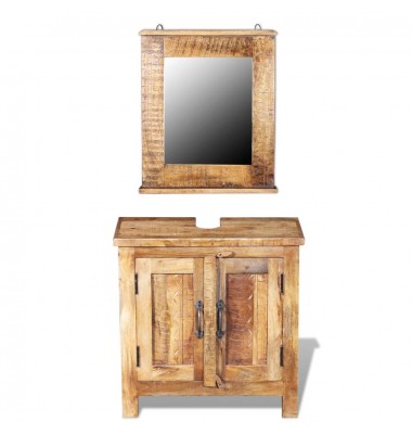  Vonios spintelė su veidrodžiu, tvirta mango mediena - Vonios baldų komplektai - 1