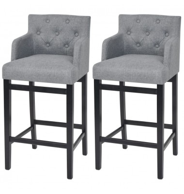  Baro taburetės, 2 vnt., šviesiai pilkos spalvos, audinys - Baro kėdės - 1