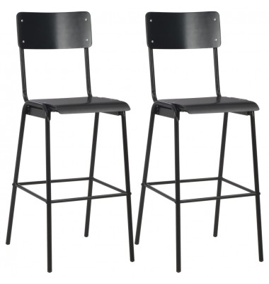  Baro kėdės, 2 vnt., juodos sp., faneros masyvas ir plienas - Baro kėdės - 1