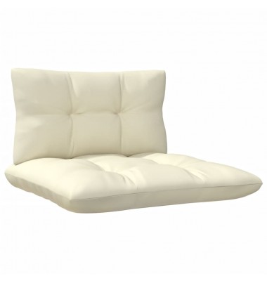  Trivietė sodo sofa su kreminėmis pagalvėlėmis, pušies masyvas - Lauko sofos, lovos - 5