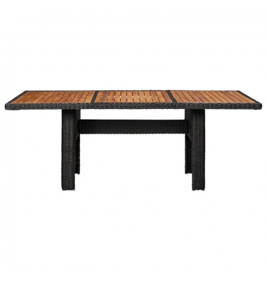  Sodo valgomojo stalas, juodas, 200x100x74cm, poliratanas - Lauko stalai, staliukai - 2