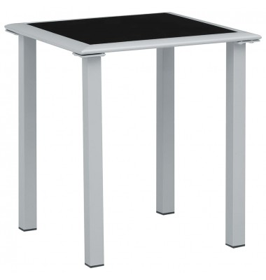  Sodo stalas, juodas/sidabrinis, 41x41x45cm, plienas ir stiklas