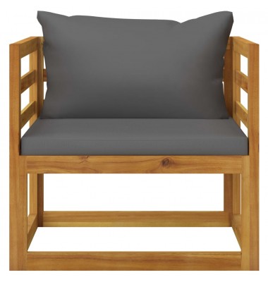 Sodo kėdė su tamsiai pilkomis pagalvėlėmis, akacijos masyvas - Moduliniai lauko baldai - 2