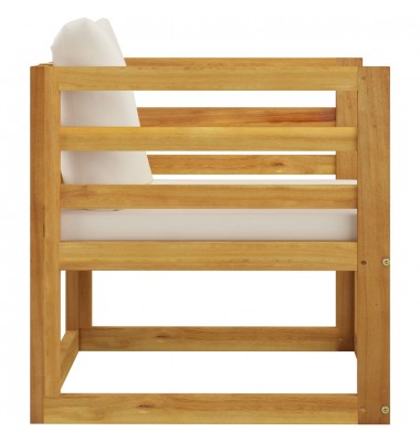 Sodo kėdė su kreminėmis pagalvėlėmis, akacijos medienos masyvas - Moduliniai lauko baldai - 3