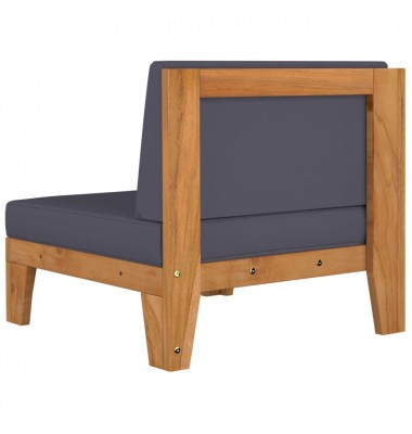  Modulinė kampinė sofa su tamsiai pilkomis pagalvėlėmis, akacija - Moduliniai lauko baldai - 4