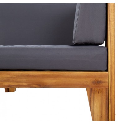  Modulinė kampinė sofa su tamsiai pilkomis pagalvėlėmis, akacija - Moduliniai lauko baldai - 5