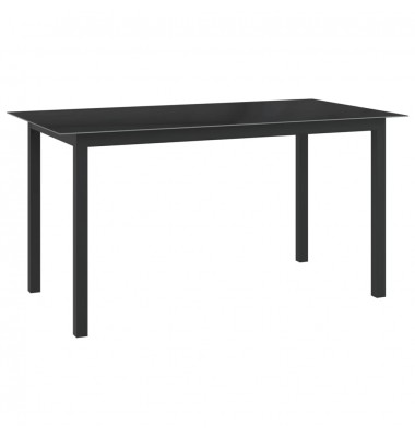  Sodo stalas, juodas, 150x90x74cm, aliuminis ir stiklas 