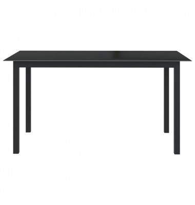  Sodo stalas, juodas, 150x90x74cm, aliuminis ir stiklas  - Lauko stalai, staliukai - 2