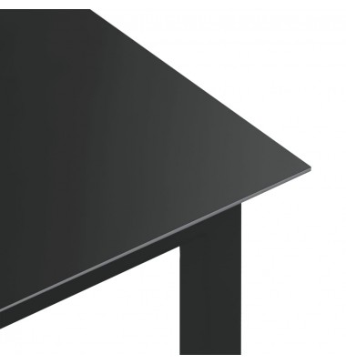  Sodo stalas, juodas, 150x90x74cm, aliuminis ir stiklas  - Lauko stalai, staliukai - 4