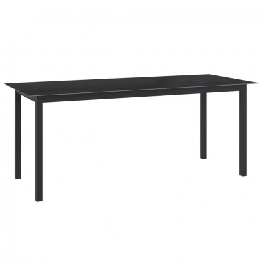  Sodo stalas, juodas, 190x90x74cm, aliuminis ir stiklas 