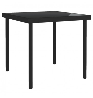 Lauko valgomojo stalas, juodas, 80x80x72cm, stiklas/plienas  - Lauko stalai, staliukai - 1