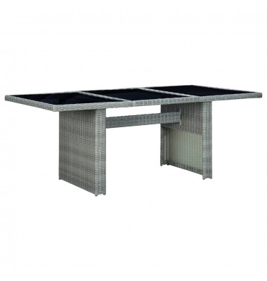  Sodo stalas, šviesiai pilkas, poliratanas ir grūdintas stiklas - Lauko stalai, staliukai - 1