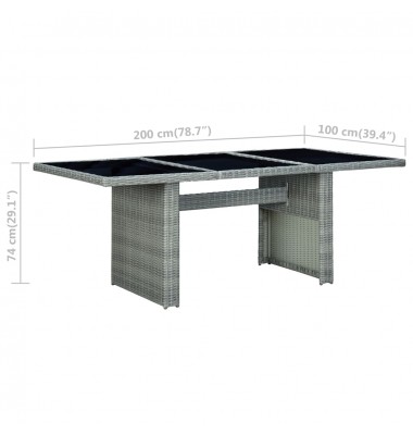  Sodo stalas, šviesiai pilkas, poliratanas ir grūdintas stiklas - Lauko stalai, staliukai - 5
