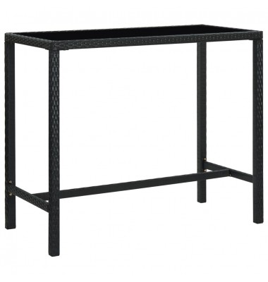  Sodo baro stalas, juodas, 130x60x110cm, poliratanas ir stiklas - Lauko stalai, staliukai - 1