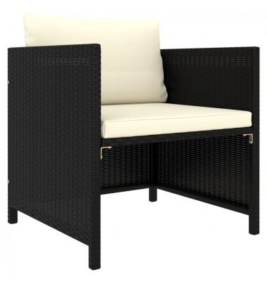  Sodo sofa su pagalvėlėmis, juodos spalvos, poliratanas - Moduliniai lauko baldai - 1