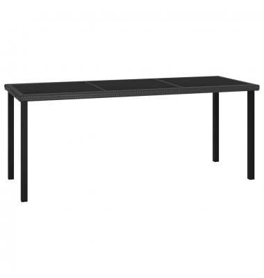  Sodo valgomojo stalas, juodos spalvos, 180x70x73cm, poliratanas - Lauko stalai, staliukai - 1