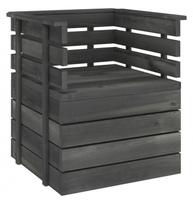  Sodo krėslas, tamsiai pilkos spalvos, pušies medienos masyvas - Moduliniai lauko baldai - 1