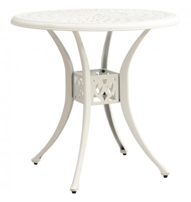  Sodo staliukas, baltos spalvos, 78x78x72cm, lietas aliuminis - Lauko stalai, staliukai - 1