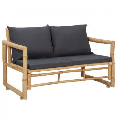  Sodo suoliukas su pagalvėlėmis, 115 cm, bambukas - Lauko suolai, suoliukai - 1