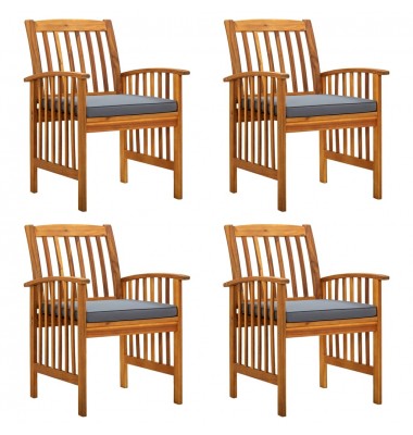  Sodo valgomojo kėdės su pagalvėlėmis, 4vnt., akacijos masyvas - Lauko kėdės - 1
