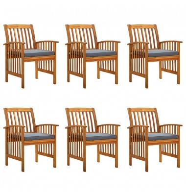  Sodo valgomojo kėdės su pagalvėlėmis, 6vnt., akacijos masyvas - Lauko kėdės - 1