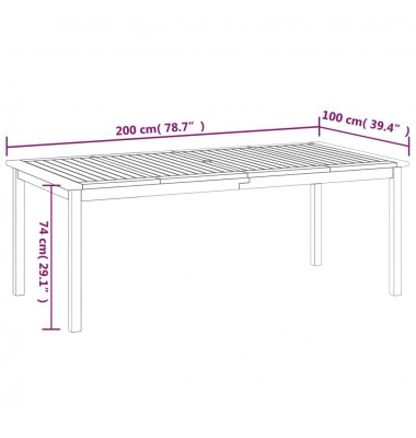  Sodo stalas, 200x100x74cm, akacijos medienos masyvas - Lauko stalai, staliukai - 7