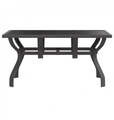  Sodo stalas, pilkas ir juodas, 140x70x70cm, plienas ir stiklas - Lauko stalai, staliukai - 3