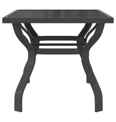 Sodo stalas, pilkas ir juodas, 140x70x70cm, plienas ir stiklas - Lauko stalai, staliukai - 4