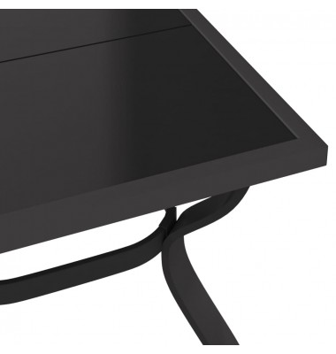  Sodo stalas, pilkas ir juodas, 140x70x70cm, plienas ir stiklas - Lauko stalai, staliukai - 5