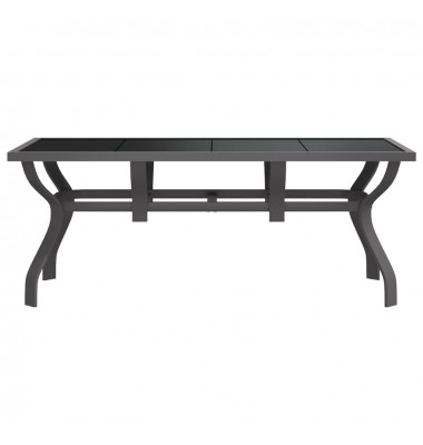  Sodo stalas, pilkas ir juodas, 180x80x70cm, plienas ir stiklas - Lauko stalai, staliukai - 3