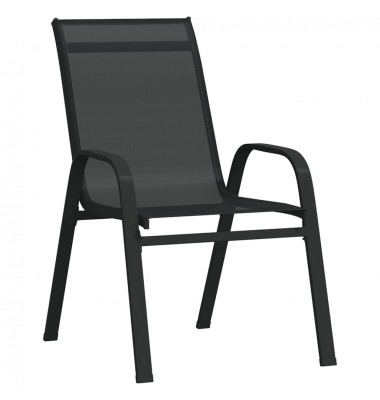  Sudedamos sodo kėdės, 2vnt., juodos, tekstileno audinys - Lauko kėdės - 2
