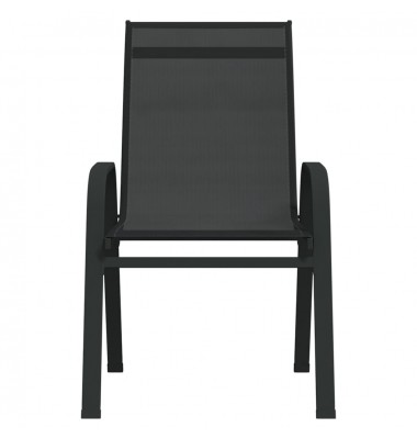  Sudedamos sodo kėdės, 2vnt., juodos, tekstileno audinys - Lauko kėdės - 3