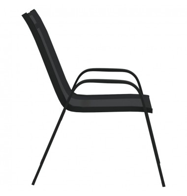  Sudedamos sodo kėdės, 2vnt., juodos, tekstileno audinys - Lauko kėdės - 4