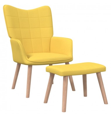  Poilsio kėdė su pakoja, garstyčių, audinys - Foteliai, krėslai - 1